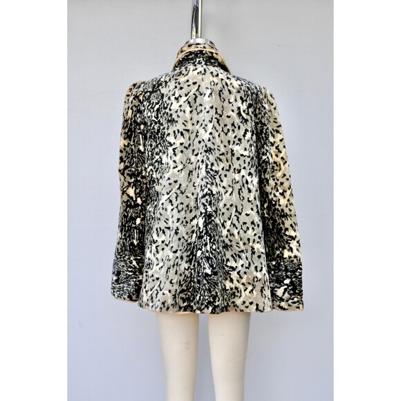 Vintage Faux Fur Leopard Jacket Coat - Faux Fur Spotted Cheetah Leopard XXS - XS - Picture 6 of 10